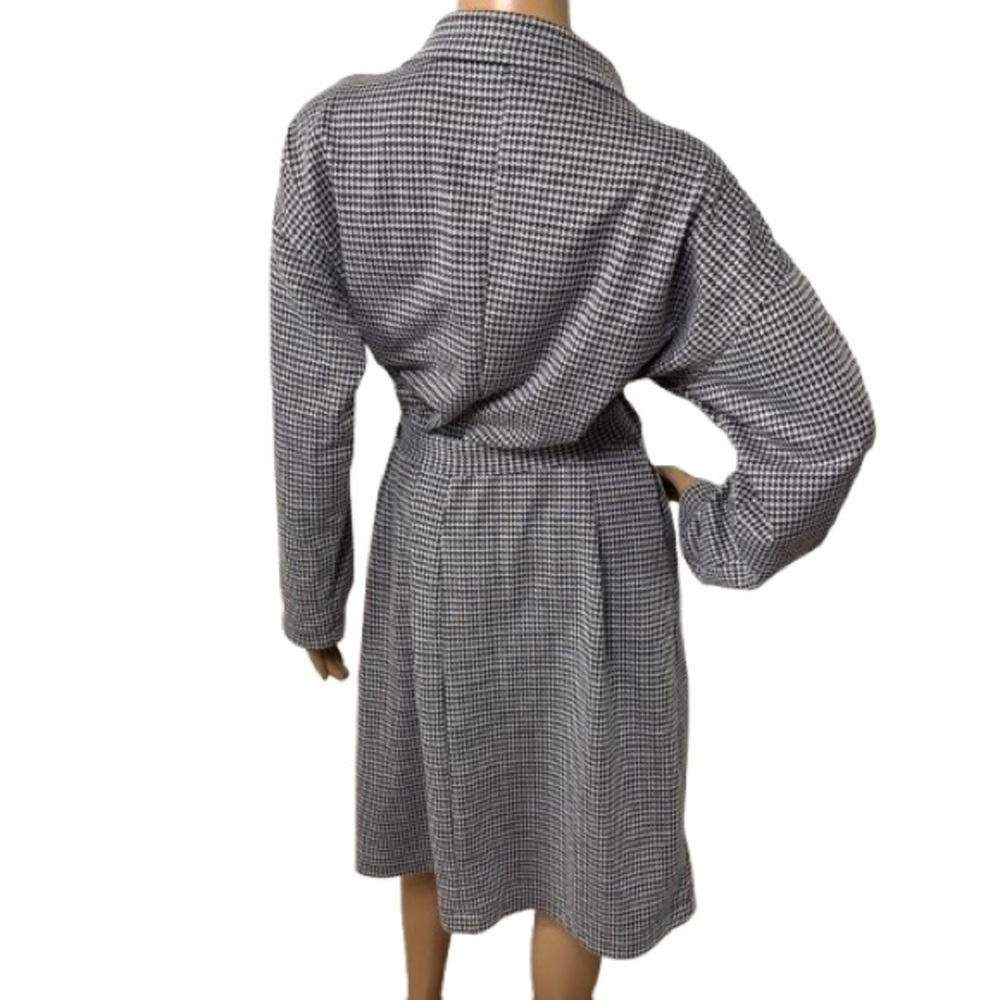 Good Hart Black/White Houndstooth Double Breasted French Coat Size M - Picture 2 of 7